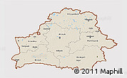 Shaded Relief 3D Map of Belarus, cropped outside