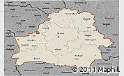 Shaded Relief 3D Map of Belarus, darken, desaturated