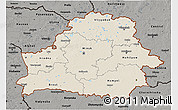 Shaded Relief 3D Map of Belarus, darken, semi-desaturated