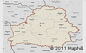 Shaded Relief 3D Map of Belarus, desaturated
