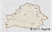 Shaded Relief 3D Map of Belarus, lighten, desaturated