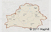 Shaded Relief 3D Map of Belarus, lighten, semi-desaturated