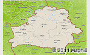Shaded Relief 3D Map of Belarus, physical outside