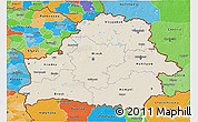 Shaded Relief 3D Map of Belarus, political outside