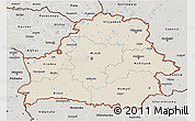 Shaded Relief 3D Map of Belarus, semi-desaturated