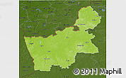 Physical 3D Map of Hrodna, darken