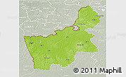 Physical 3D Map of Hrodna, lighten, semi-desaturated
