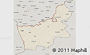 Shaded Relief 3D Map of Hrodna, semi-desaturated