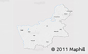 Silver Style 3D Map of Hrodna, single color outside