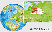 Physical Location Map of Hrodna, highlighted country, within the entire country