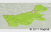 Physical Panoramic Map of Hrodna, lighten, semi-desaturated
