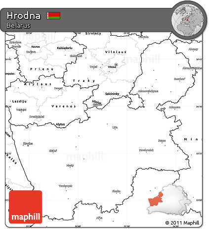Blank Simple Map of Hrodna