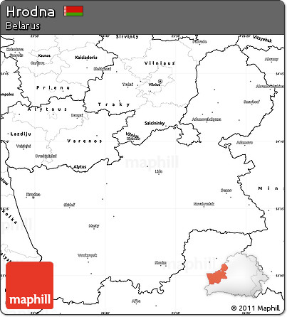 Blank Simple Map of Hrodna