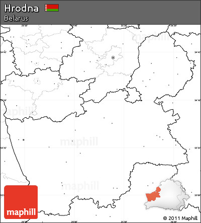 Blank Simple Map of Hrodna, no labels