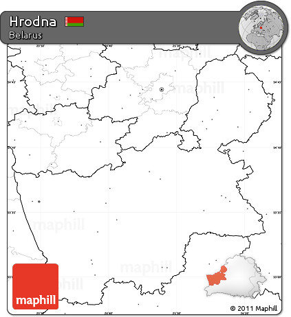 Blank Simple Map of Hrodna, no labels