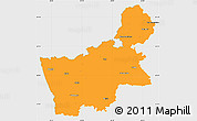 Political Simple Map of Hrodna, single color outside