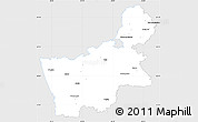 Silver Style Simple Map of Hrodna, single color outside