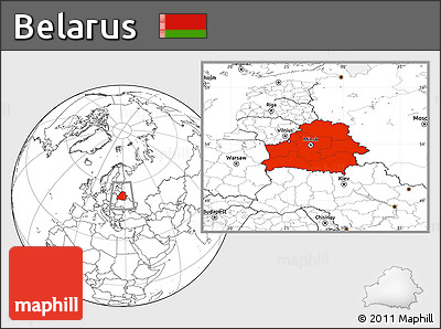 Blank Location Map of Belarus