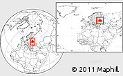 Blank Location Map of Belarus, highlighted continent, within the entire continent
