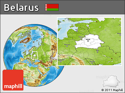Blank Location Map of Belarus, physical outside