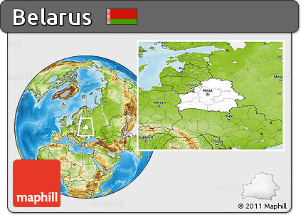 Blank Location Map of Belarus, physical outside