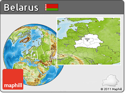 Blank Location Map of Belarus, physical outside