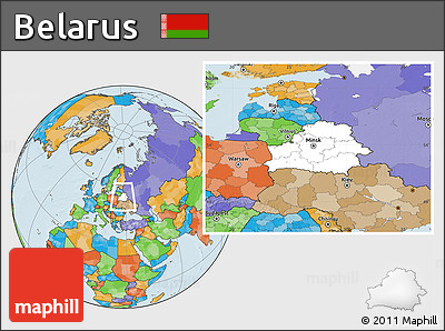 Blank Location Map of Belarus, political outside