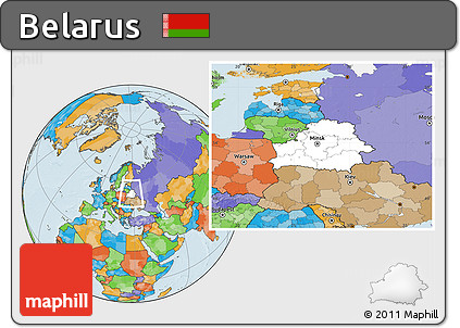 Blank Location Map of Belarus, political outside