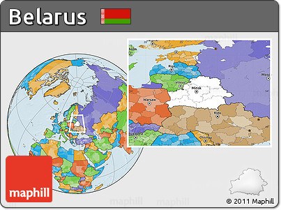 Blank Location Map of Belarus, political outside