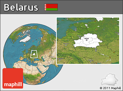 Blank Location Map of Belarus, satellite outside