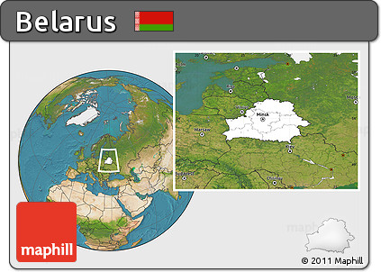 Blank Location Map of Belarus, satellite outside