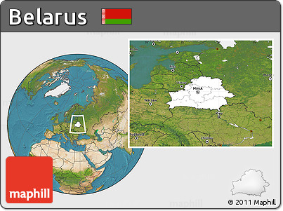 Blank Location Map of Belarus, satellite outside