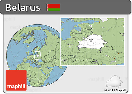 Blank Location Map of Belarus, savanna style outside