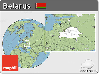 Blank Location Map of Belarus, savanna style outside