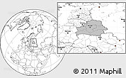 Gray Location Map of Belarus, blank outside, hill shading inside