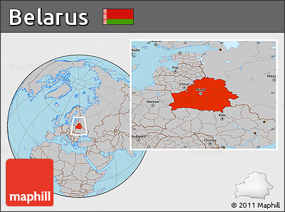 Gray Location Map of Belarus