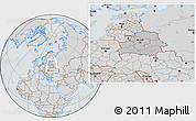 Gray Location Map of Belarus, lighten, semi-desaturated, hill shading