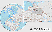 Gray Location Map of Belarus, lighten, semi-desaturated, land only