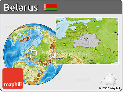 Gray Location Map of Belarus, physical outside
