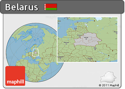 Gray Location Map of Belarus, savanna style outside