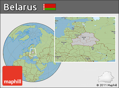 Gray Location Map of Belarus, savanna style outside