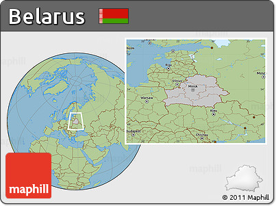 Gray Location Map of Belarus, savanna style outside