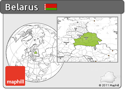 Physical Location Map of Belarus, blank outside