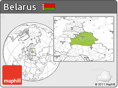 Physical Location Map of Belarus, blank outside