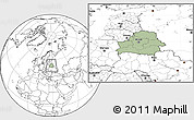 Savanna Style Location Map of Belarus, blank outside, hill shading inside