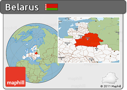 Savanna Style Location Map of Belarus, highlighted continent