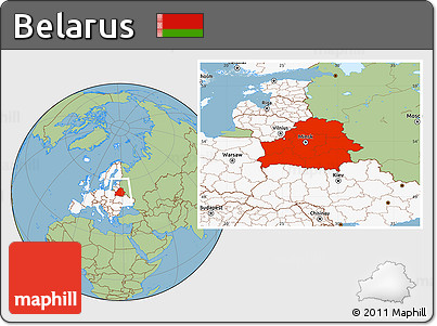 Savanna Style Location Map of Belarus, highlighted continent