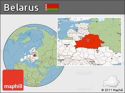 Savanna Style Location Map of Belarus, highlighted continent