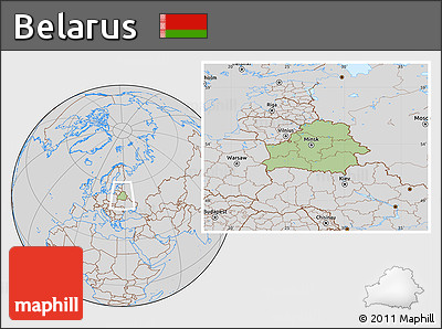 Savanna Style Location Map of Belarus, lighten, desaturated