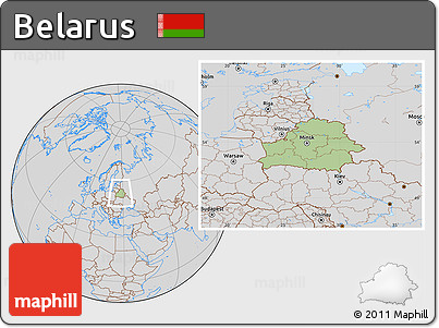 Savanna Style Location Map of Belarus, lighten, desaturated